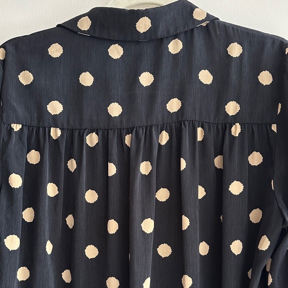 Grace & Mila Gold and Black Polka Dot Button Down Shirt, Size Small - Picture 15 of 16